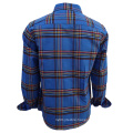 Custom Printed Collar Men's Plaid Casual Flannel Shirt